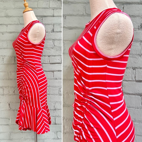 Parker Striped Sleeveless Ruched Mini Dress - size small - Picture 7 of 10